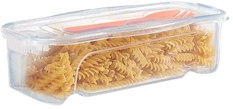 Zahoken Microwave Pasta Maker, Spaghetti Microwave Cooker With Lid & Fork, Heat Resistant Fruit Storage Containers With Strainer, Fridge Organizer Bins, Spaghetti Noodle Cooking Box, Fruit Containers