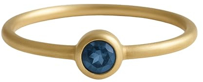 Sophia Rose Jewellery London Blautopas Ring 14K Gelbgold 585 - Natürlicher Edelstein, Solitärring US-Größe 7 - Diameter 17.3 Geburtstagsgeschenk für Frauen, handgefertigt von GIA Gemologin