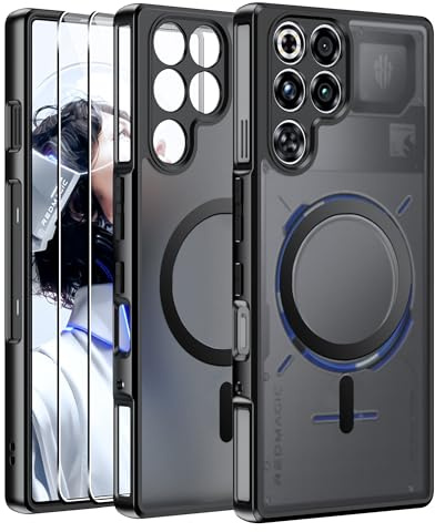 Effcotuo Magnetisch Hülle für ZTE Nubia RedMagic 11 Pro/11 Pro Plus Case mit Schutzfolie für Panzerglas Displayschutzfolie mit MagSafe Acryl-Schutzhülle Vollständiger Magnet Matt Handyhülle