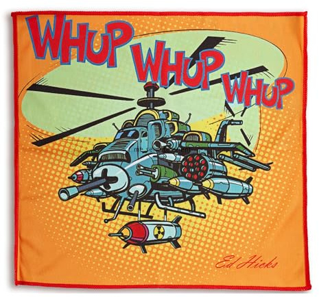 Ed Hicks | Illustrated Gift of an XL Premium Microfibre TV Screen and Glasses Cleaning Cloth - 30x30cm - for Cleaner Glasses, TV Screens, Tablets, Laptops etc ⭆ Anti-static (Gamer)