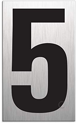 Zahl 5 Nummer beliebig kominierbar Aluminium selbstklebend 100x60 mm