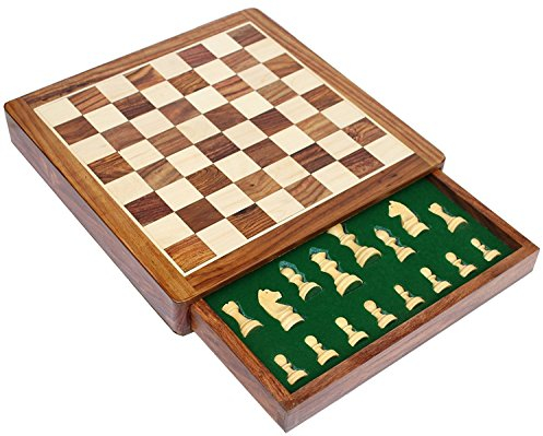 stonkraft sammelbar Faltbare Premium Holz Schach spielbrett Set mit magnetischen handgefertigten stücke (12 x 12 Nicht klappbare schublade)
