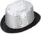 W WIDMANN MILANO Party Fashion 0444Y - Zylinderhut mit Pailletten, silber, One Size, für Erwachsene, Silvester, Mottoparty
