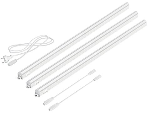 parlat LED Unterbau-Leuchten Rigel, je 87,3cm, 40cm Kabel, je 1002lm, warm-weiß, 3er Set
