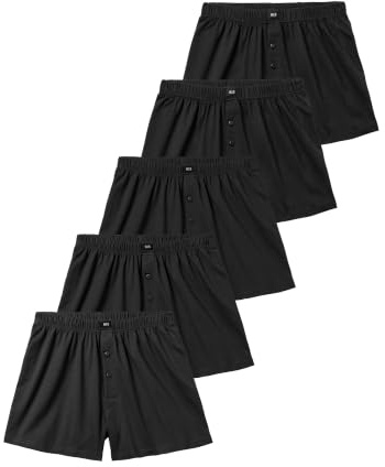 H.I.S Herren Weiter Boxer | Baumwoll-Mix, Weich, elastisch & formstabil, Komfortbund, Weiter Schnitt mit Eingriff & Knopfleiste