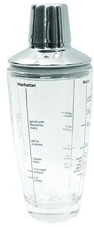 Tablecraft Boston Shaker, klein, 340 ml, transparent, 3 Stück