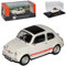 Atlas FIAT 500 Abarth 595 SS Klassik Weiss Ur Modell ab 1957 mit Sockel und Vitrine 1/43 Modell Auto mit individiuellem Wunschkennzeichen