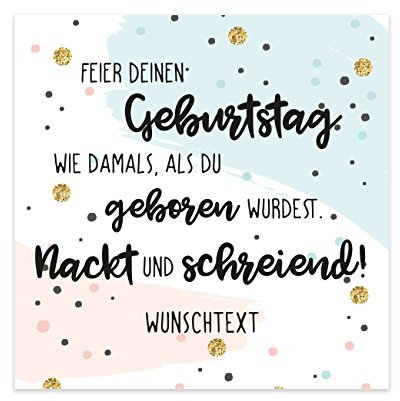 Herz & Heim® Lustiges Flaschenetikett zum Geburtstag mit Aufdruck Ihrer Wunschtextzeile 24 Stück