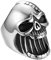 Flongo Herrenring Männer Ring Daumenring Flaschenöffner, Edelstahl Ring Bandring Siegelring Biker Silber Schädel Totenkopf Punk Rock Herren-Accessoires Größe 71