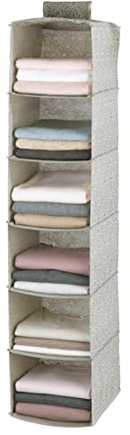WENKO Wäschesortierer Balance - Hängeaufbewahrung, Hängeregal zur Aufbewahrung von Wäsche mit 6 Fächern, Polypropylen, 30 x 122 x 30 cm, Taupe, Beige