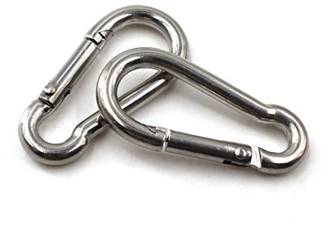M10 Spring Snap Hook 304 Stainless Steel Climbing Carabiner Clip Heavy Duty Link Hook Keychain Pack Of 2