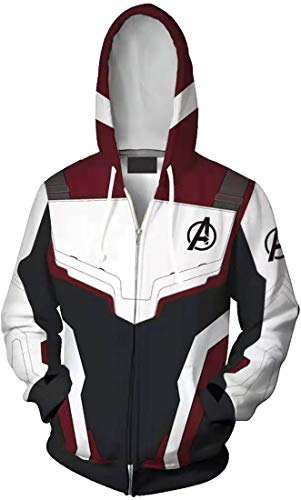 OLIPHEE Sweat à Capuche Homme Sweat Quantum Realm Superhero Fans Sweat Zippé Homme Veste Homme Sweat Pullover Zip Wine S