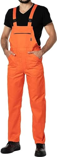 MAZALAT work wear Salopette da Lavoro Uomo, Taglie Grandi S-3XL, Made in EU, Colori Diversi, Tuta da Lavoro Uomo Qualità, Arancione, S