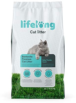 by Amazon Bentonite klumpendes Baby Puder Duft Katzenstreu, 25L, 1er-Pack