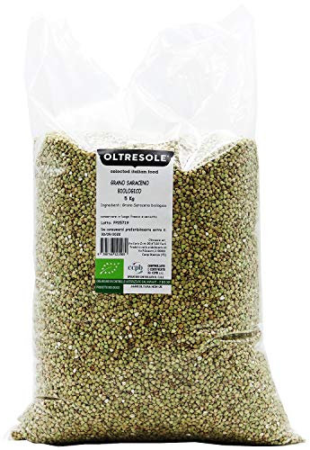 Oltresole, Trigo sarraceno biológico decorticado 5 Kg, Grano crudo no tratado térmicamente, de agricultura biológica, Formato Conveniente