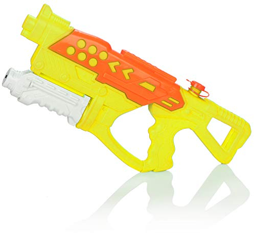 com-four® Wasserpistole mit Pumpe - Wassergewehr mit 850 ml Fassungsvermögen und 8 m Reichweite - Wasser-Spielzeug für Kinder (groß - gelb)