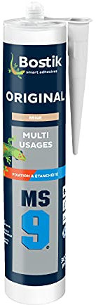 Bostik MS9 ORIGINAL – Mastic Multi Usages pour Jointer et Coller – Intérieur et Extérieur – Beige – Cartouche de 300ml