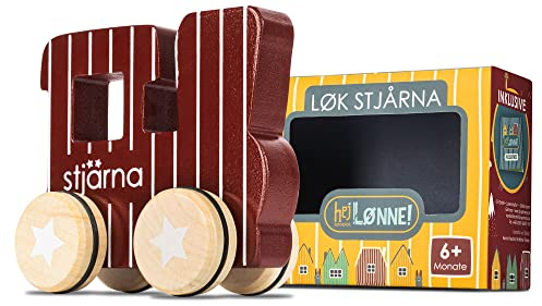 HEJ LØNNE Holz Greifling Baby - Motorikspielzeug - Baby Spielzeug 6 Monate - Kinder Spielzeug aus Holz zum Greifen, Schieben und Spielen - Tolles Geschenk zur Geburt