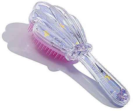 Meerjungfrau Entwirrer Haarbürste, Entwirren Haar Kamm Weihnachten Shell Glitter Kamm Haarbürste Massage Kopfhaut Keine Schmerzen Entwirrer für trockenes & nasses Haar Kinder Mädchen Frau (lila)