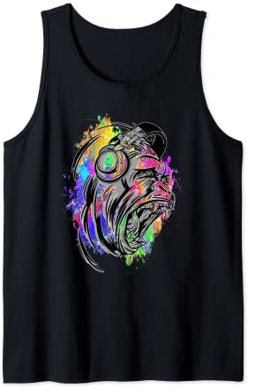 Plattenspieler DJ Gorilla Splash Monkey Beatmaker House Music DJ Tank Top
