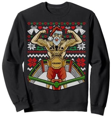 Weihnachtsmann Boxen MMA Boxer Santa Ugly Christmas Sweater Sweatshirt