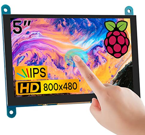 Hosyond 5 Inch IPS LCD Touch Screen Display Panel 800×480 Capacitive Screen HDMI Monitor for Raspberry Pi 5/4/3, BB Black, Windows 10 8 7