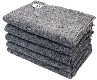 LNT France - Lot de 5 Couvertures garde meubles - Pour Déménagement - Protection Meubles- Transport et Stockage - 150 x 200 cm - 330 g/m² - Couverture 100% Textile Recyclé
