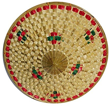 Sombrero de Paja Tejido a Mano Sombrero Tejido de bambú de Estilo Chino Tradicional Gorro de piña de bambú para Granjero Sombrero de Pesca con Correa para la Barbilla