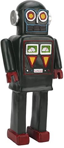 Hapivida Vintage Roboter Statue, Handbemalte Harz Skulptur, Retro Laufroboter Dekoration, 6.5 x 5.5 x 25 cm, für Heim Bar Café Dekoration, Geschenk für Sammler und Kinder