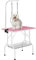 Yaheetech Table de Toilettage pour Chien/Chat/Animaux de Companie Pliante avec Potence Réglable 2 Sangles Une Panier de Rangement et Surface Travail Plus Large Antidérapente Capacité 100kg Rose