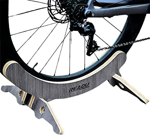 Abbto Boden Fahrradständer,Fahrradständer aus Holz für Garagenboden - Fahrradaufbewahrung zum Abstellen einzelner Fahrräder, Fahrradzubehör für Mountainbikes und Rennräder im Innen- und Außenbereich