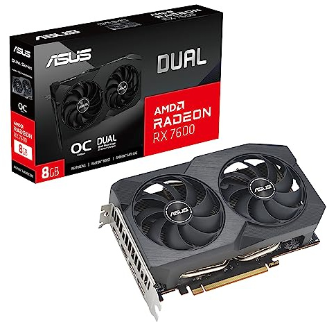 ASUS Dual Radeon RX 7600 V2 OC Edition 8GB GDDR6 Graphic Card - 90YV0IH2-M0NA00
