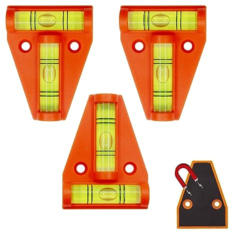 Magnetische T-Wasserwaage, Kreuzwasserwaage, Handliche Kreuzwasserwaage, 3 Stück Zwei-Weg Wasserwaage, T-Level-Wasserwaage, T-Typ Wasserwaage, Camping Wasserwaage, Caravan Mini-Wasserwaage