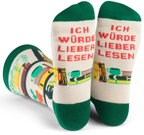 Lavley Ich Würde Lieber Lesen Socken für Männer und Frauen Buch Buchgeschenk für Buchliebhaber