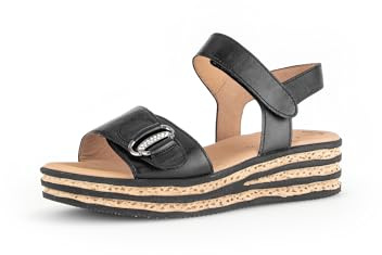Gabor Damen Plateausandalen, Frauen Sandalen,Best Fitting,Strandschuhe,Plateausandaletten,Dicke Sohle,bequem,schwarz (So.schw.),41 EU / 7.5 UK