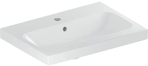 Geberit iCon Light Waschtisch, 60 cm x 42 cm, mit Hahnloch, mit Überlauf,501841, 501.841.00.2, Farbe: Weiß