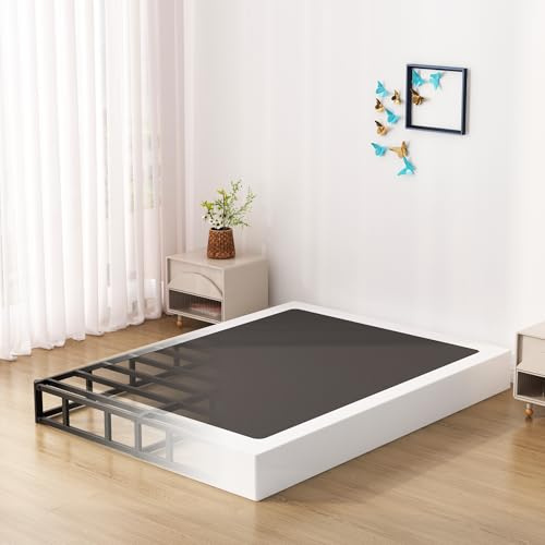 Upcanso Boxspring für Queensize-Bett, 17,8 cm, flaches Profil, Metall, Queen-Size-Boxspringbett mit Stoffbezug, 1360 kg maximale Tragkraft, Matratzenfundament, geräuschfrei, einfache Montage