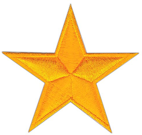 Star Yellow Iron-On Patch, Iron-On Patch, Iron-On Patch, Appliqué Patch, Size 9 x 9 cm