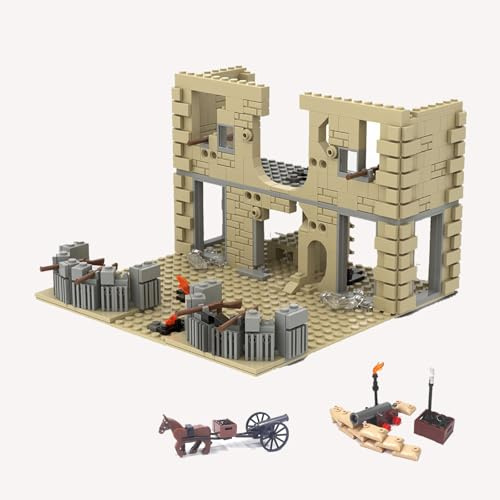 UpGLeuch Klemmbausteine WW2 Militär Szene mit Waffen, Basis Bausteine Diorama Bausatz Militärspielzeuge