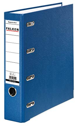 Original Falken 10er Pack PP Kunststoff-Doppelordner. Made in Germany. 7 cm breit blau für 2x DIN A5 quer Ablage mit Wechselfenster Kontoauszug-Ordner Ringordner Aktenordner Briefordner Büroordner