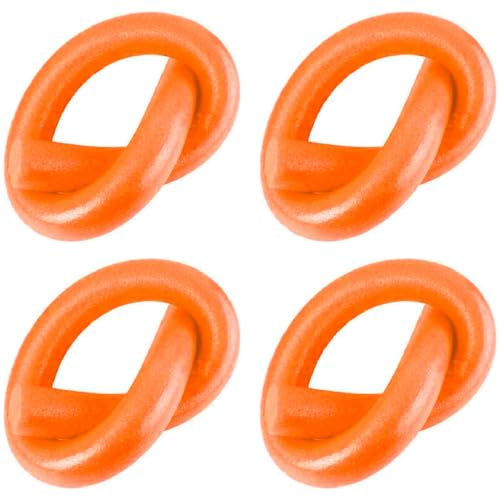 Tradineur Lot de 4 flotteurs de natation en mousse, bâton flotteur, tube mousse pour piscine, spaghetti en mousse, 6,5 x 150 cm, orange