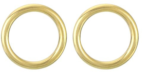 QUARKZMAN 2 Stück O-Ring Schnalle 30mm/1.18 nahtloser geschweißter Messingkreis mit 5mm Dicke für Gepäckgurte Bastelarbeiten DIY-Dekoration goldfarben