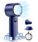 Jumkeet Portable Handheld Fan 100 Speeds, Mini USB Fan Rechargeable Battery 2400 mAh, Desk Fan with LED Display, Electric Sport Fan with Base, Personal Cooling Fans for Home Office Outdoor Travel-Blue