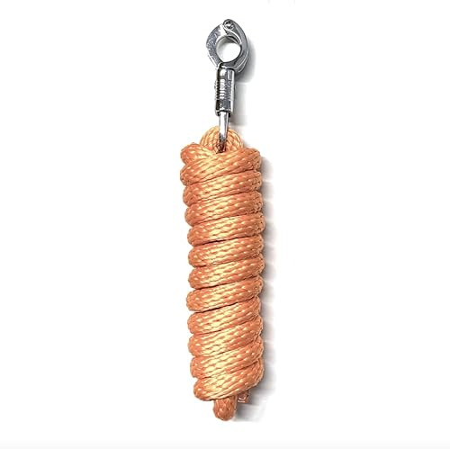 JA Horse JA4009 Führstrick Anbindestrick, Orange, Panikhaken | 2 m Anbindestrick mit Karabinerhaken order Panikhaken für Pferd Pony