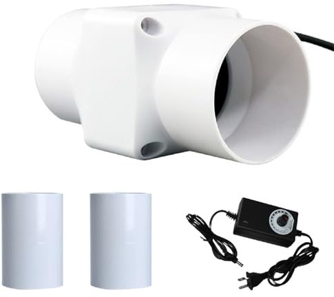 UEGFSIJRF 2 PVC Pipe Fan, Inline Duct Fan Variable 12V Small Exhaust Duct Fan 3d Printer 6W Adjustable Speed for Attics Workshop Greenhouse Grow Tent(50/50MM)