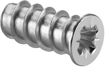 LIKERAINY Eurotornillos de Acero 6,3 x 10,5 mm Varianta Tornillos de Unión con Rosca Completa para Muebles Tornillo de Fijación para Madera Guías de Cajones Extraíbles 200 Piezas