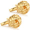 HONEY BEAR Herren Manschettenknöpfe Hochzeit Lieben Knoten Cufflinks (Shinny Gold)