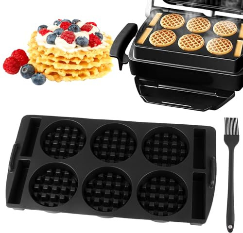 Waffelplatten Kompatibel für Tefal OptiGrill XL, 4in1 XL, 2in1 XL, Elite XL, Plus + XL, Elite Plus XL Waffelplatten aus Silikon Waffelform Backschaleneinsatz für Belgische Waffeln, Waffelzubehör