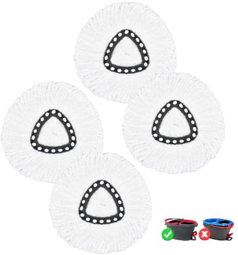 Hezane 4-Pack Mop Heads Compatible with Vileda 2-in-1 Turbo | Microfiber Replacement Mop Refills for Efficient Floor Cleaning (Easy to Use)