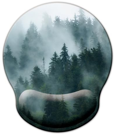 TEKXDD Forest Mouse Mat Wrist Support, Ergonomic Mousepad Wrist Support Memory Foam, Support for Computer and Laptop Home Office Gaming